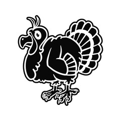 Hand Drawn Turkey Bird Cartoon Doodle Illustration