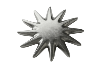 Isolated Metallic Starburst Shape with Multiple Points and Textured Surface, Contemporary Design