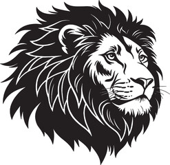 Fototapeta premium Lion head looking gigantic silhouette vector with white background