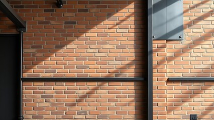 Industrial-style wall featuring exposed brick and metal accents with directional lighting.