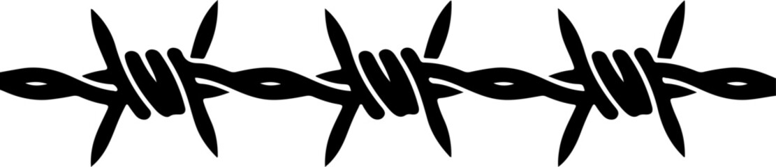 barbed wire silhouette vector illustration