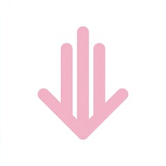 Obraz premium Light pink downward-pointing hand icon