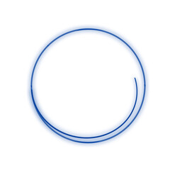 Blue round frame isolated on white background.

