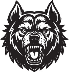 Obraz premium watch dog head looking gigantic silhouette vector with white background