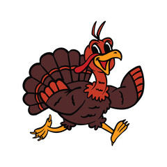 Cartoon Turkey Hand Sketched Illustration