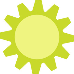 Simple Bright Green Gear Icon