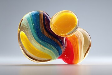 Colorful, translucent orbs cluster