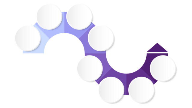 Process infographic with 8 steps process or options