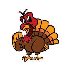Thanksgiving Turkey Hand Drawn Cartoon Art