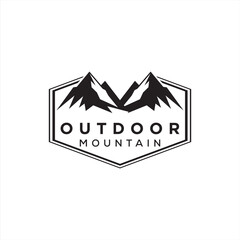 Mountain  logo design adventure hill label icon symbol