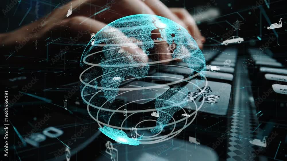 Poster a captivating visual representation of global connectivity and technology integration, showcasing an