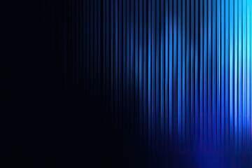 Abstract background with vertical, vibrant blue lines fading into dark space