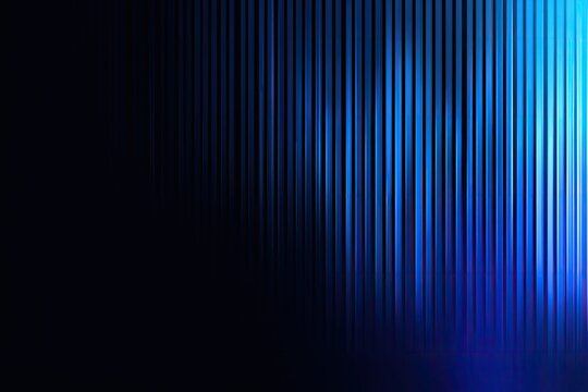 Abstract background with vertical, vibrant blue lines fading into dark space