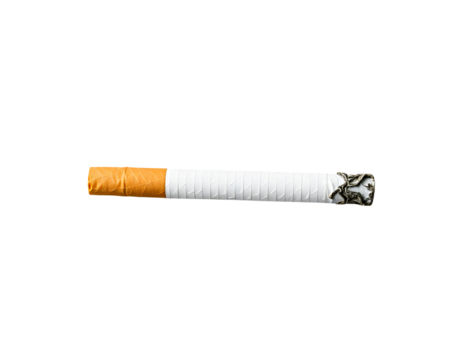 Lit cigarette isolated on transparent background