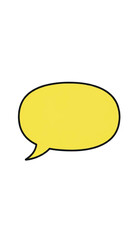 Yellow Speech Bubble on White Background.