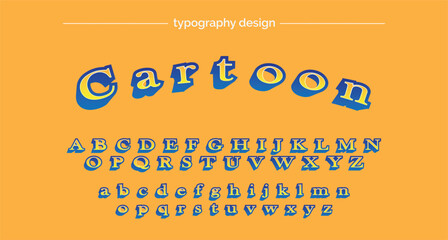 Cartoon Yellow Bold Typography and alphabet