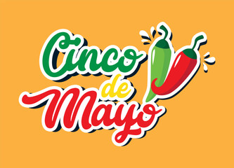 Cinco de Mayo Lettering Illustration background