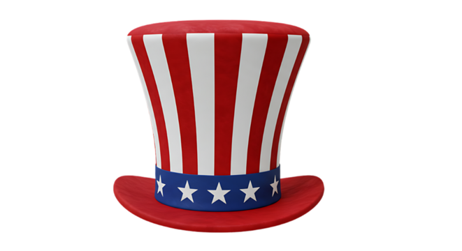 professional high quality Red White and Blue Top Hat with Stars and Stripes