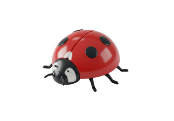 Fototapeta premium Isolated Ladybug Rendering Cute Insect Natural Wildlife Crawling Bug Pest Control Garden
