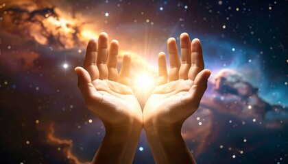 Cosmic Hands: A Celestial Embrace of Light and Hope