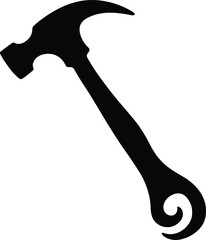 Hammer silhouette, clean minimal, vector transparent