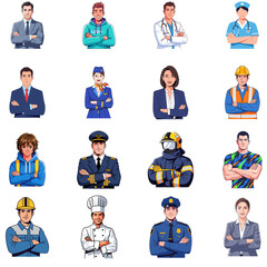 Diverse professional workforce ready for success, representing various occupations and careers.