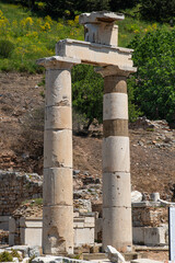 Celsus Library in Ephesus - Selcuk, Türkiye.Ephesus Ancient City (Efes Antik Kenti) Drone Photo,...