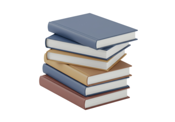 Isolated Stack of Books Five Different Colors, Stacked Together, Education, Knowledge, Library