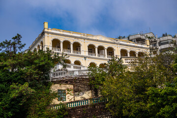 Fototapeta premium Residential buildings and a historical Portuguese building in Macau