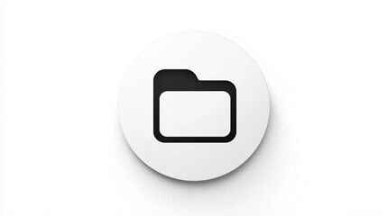 White Circular Folder Icon for File and Organization Themes
