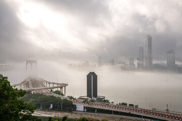 Obraz premium Sai Van Bridge is a cable-stayed bridge between Taipa island and Macau, China