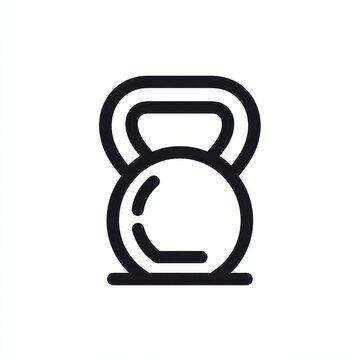 recommend clip art: Kettlebell Outline. Exercise and Weightlifting Icon in Linear Style