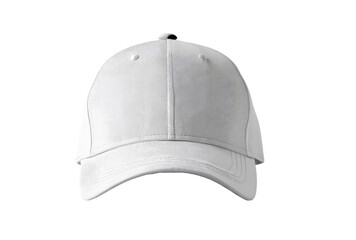 Blank white baseball cap, front view