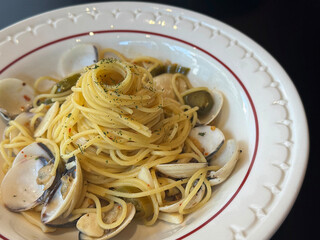 Restaurant Menu Image, Vongole Pasta Dish