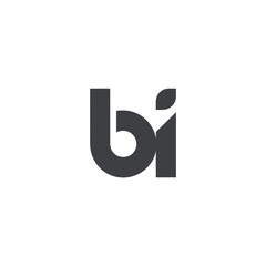Modern dark gray lowercase bi lettermark logo design