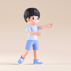 3D rendering of a cartoon student character