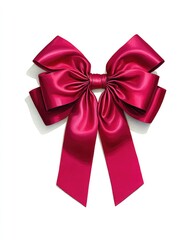 Crimson satin ribbon bow,  elegant