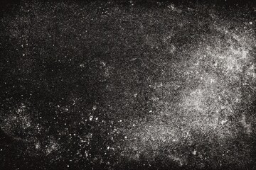 grunge overlay effect with scratch and dust on black background, retro noisy grain dust texture for film or photo overlay effect on black background, old photo overlay texture