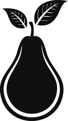 Pear Fruit Vector Logo in Minimalist Black and White, Ideal for Modern Branding and Visual Identity
