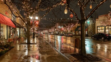 Main Street Christmas in Rochester Hills, Michigan: Festive Lights and Decorations