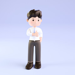 3D rendering of a cartoon salesperson