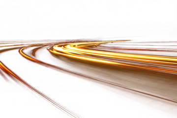 blur gold glowing light streak and laser speed motion effect, glowing speed line on night road, blur flash curves neon line