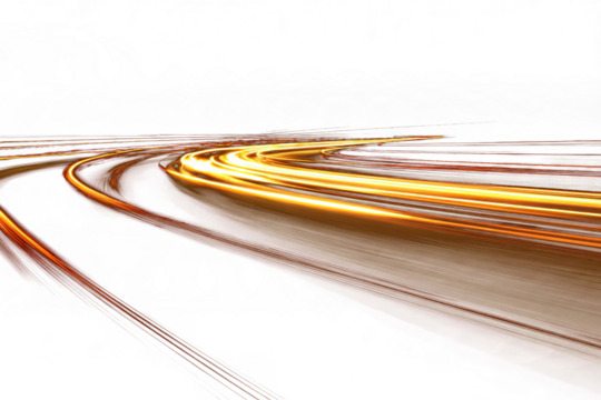 blur gold glowing light streak and laser speed motion effect, glowing speed line on night road, blur flash curves neon line