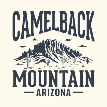 Camelback Mountain, Arizona - Adventure t-shirt design for tourism