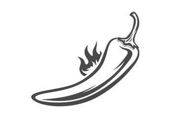 Fiery Chili Pepper Icon on a Clean White Background design