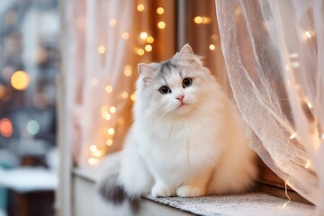 winter pet portrait with festive atmosphere