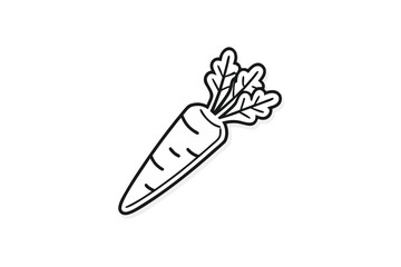 Fresh Carrot Illustration, Simple Vegetable Outline, Elegant Root, White Background