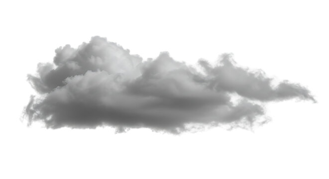 Isolated Cumulus Cloud on Black Background for Compositing and Design