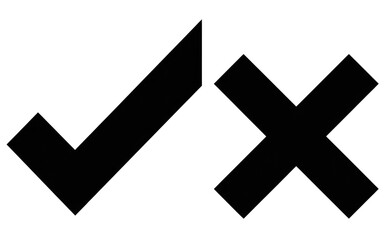 Obraz premium Yes and No Symbols in Minimalist Design isolated on transparent background 