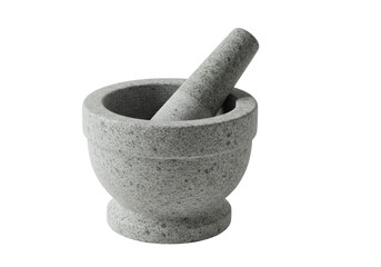 Isolated Mortar and Pestle, Granite Kitchen Utensil for Grinding Herbs and Spices, Cooking Tool